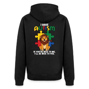 J'ai l'autisme Leo - Veste à capuche bio Premium Unisexe - noir - Dos - Nico (187cm)