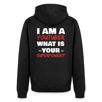 Youtuber Youtube Geschenkidee Freunde Beruf Hobby - Unisex Premium Bio Zip Hoodie - Schwarz - Hinten - Nico (187cm)