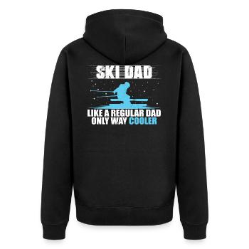 Funny Ski Dad - Skiing daddy vatertag geschenk - Unisex Premium Bio Zip Hoodie - Schwarz - Hinten - Nico (187cm)