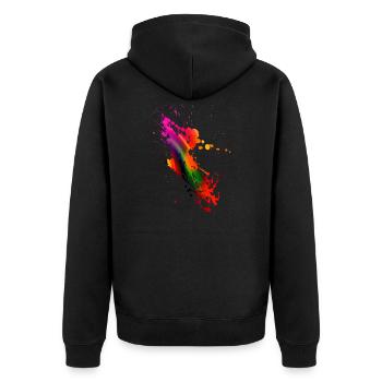 Colorsplash - une goutte de peinture colorée - Veste à capuche bio Premium Unisexe - noir - Dos - Nico (187cm)