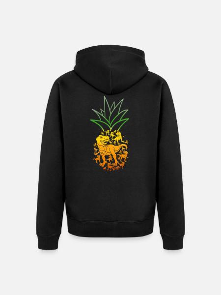 Pineapple T-Rex - Unisex Premium Organic Zip Hoodie - black