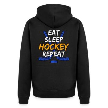 Mangez Sommeil Hockey Repeat - Veste à capuche bio Premium Unisexe - noir - Dos - Nico (187cm)