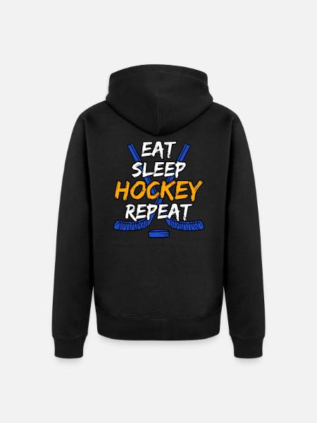 Eat Sleep Hockey Repeat - Unisex Premium Organic Zip Hoodie - black