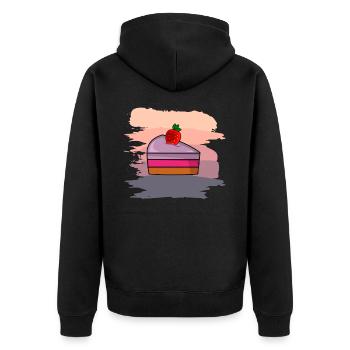 Morceau de gâteau, cadeau cuisson pâtisserie bonbons - Veste à capuche bio Premium Unisexe - noir - Dos - Nico (187cm)