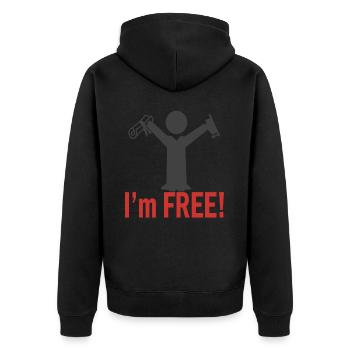 Studium beendet Sponsion Promotion Geschenkidee - Unisex Premium Bio Zip Hoodie - Schwarz - Hinten - Nico (187cm)