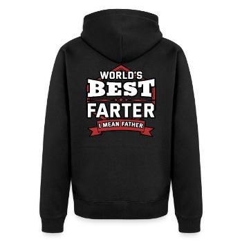 World’s Best Farter I Mean Father - Veste à capuche bio Premium Unisexe - noir - Dos - Nico (187cm)