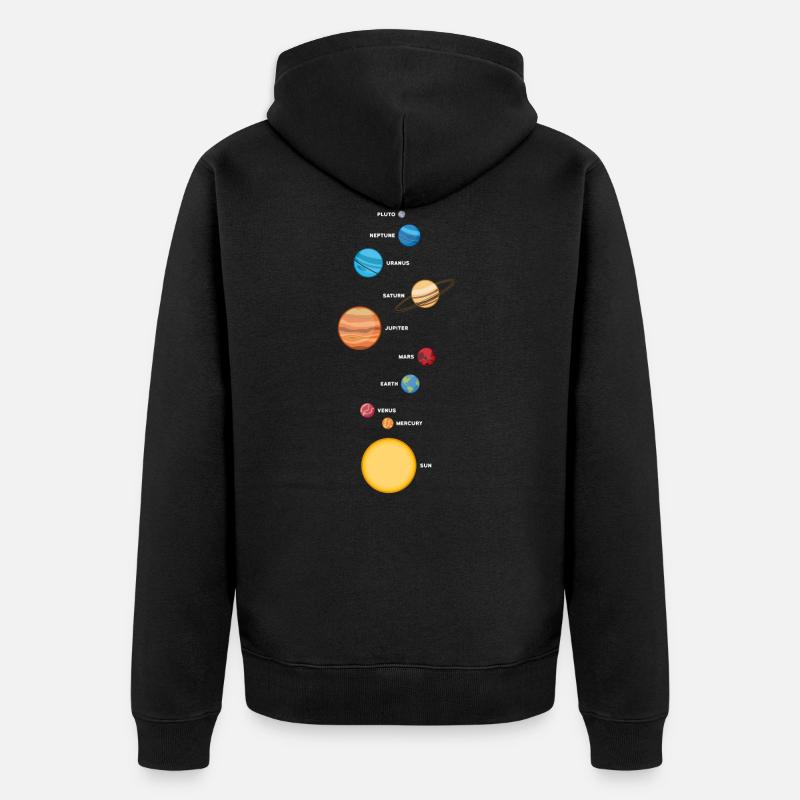 Système solaire - Veste à capuche bio Premium Unisexe - noir