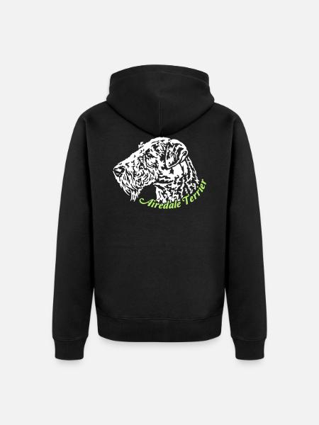 614 Airedale Terrier - Unisex Premium Bio Zip Hoodie - Schwarz