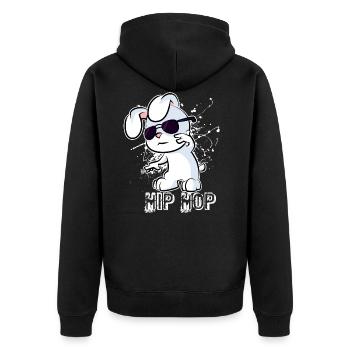 Hip Hop Lapin - Veste à capuche bio Premium Unisexe - noir - Dos - Nico (187cm)