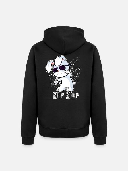 Hip Hop - Unisex Premium Organic Zip Hoodie - black