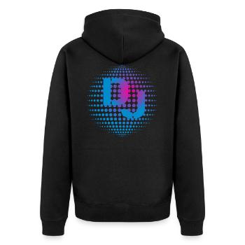 DJ Heartbeat Disco Ball - Unisex Premium Bio Zip Hoodie - Schwarz - Hinten - Nico (187cm)