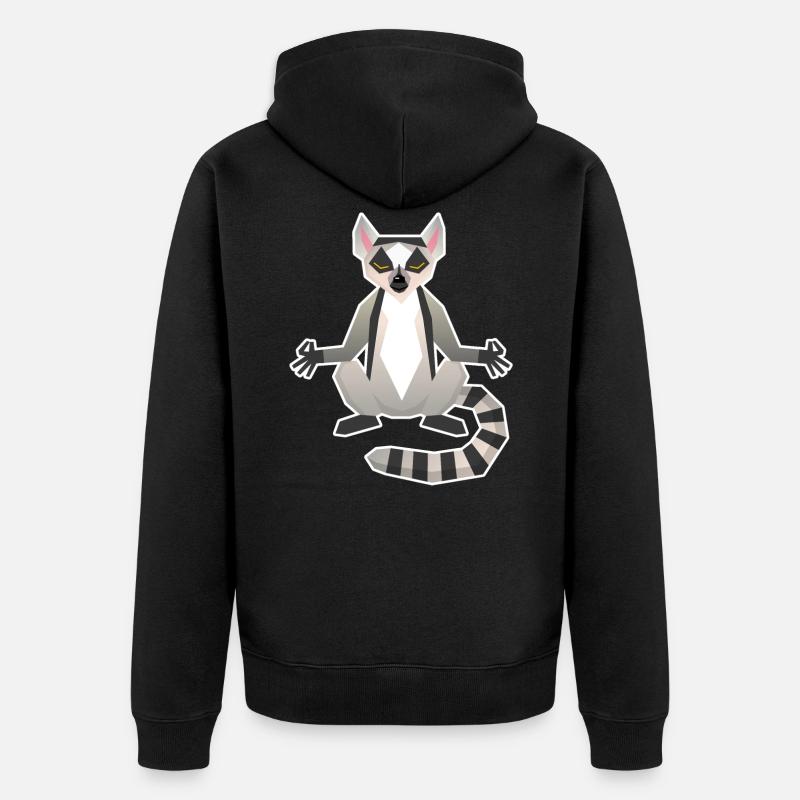 Lemur - Unisex Premium Bio Zip Hoodie - Schwarz
