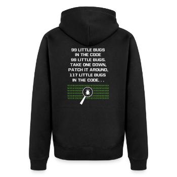 99 kleine Fehler im Code Computer Geek Programm - Unisex Premium Bio Zip Hoodie - Schwarz - Hinten - Nico (187cm)