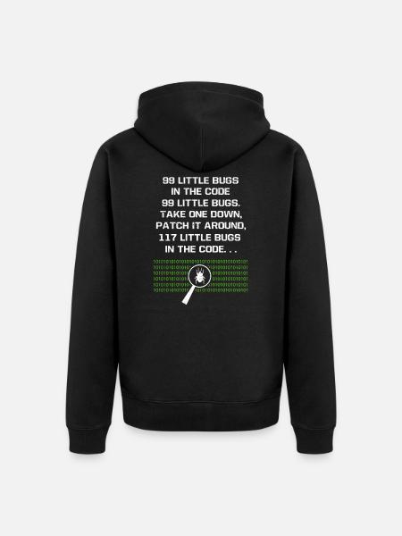 99 kleine Fehler im Code Computer Geek Programm - Unisex Premium Bio Zip Hoodie - Schwarz