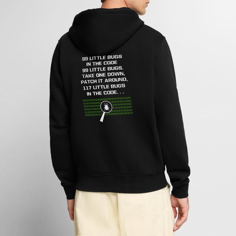 99 Little Bugs In The Code Computer Geek Programme Unisex Premium Organic Zip Hoodie