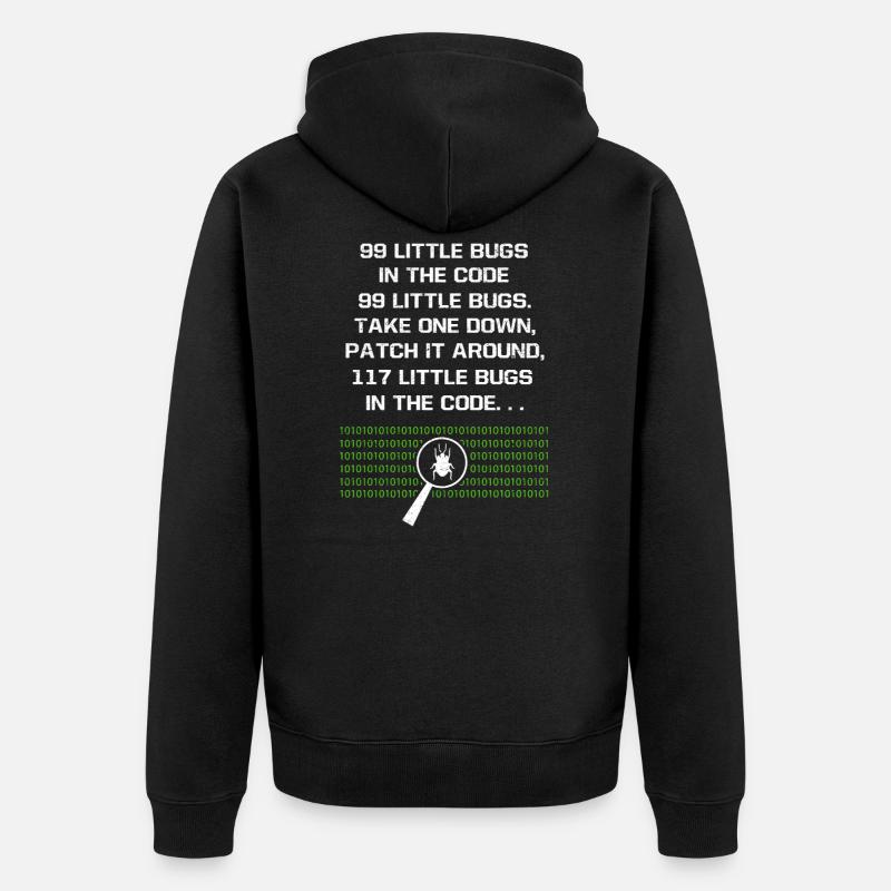 99 kleine Fehler im Code Computer Geek Programm - Unisex Premium Bio Zip Hoodie - Schwarz