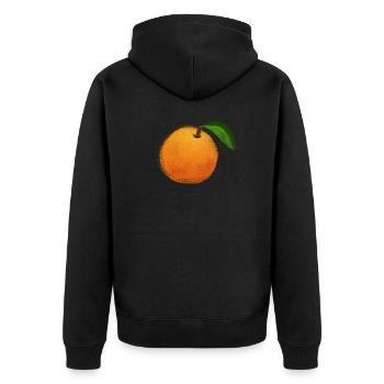 ORANGE - Unisex Premium Organic Zip Hoodie - black - Back - Nico (187cm)