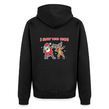 Santa Claus and Rudolph - Unisex Premium Organic Zip Hoodie - black - Back - Nico (187cm)