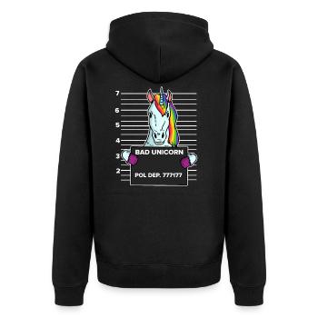 Bad Unicorn est recherché - cadeau - Veste à capuche bio Premium Unisexe - noir - Dos - Nico (187cm)