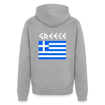 Grèce drapeau grec - Veste à capuche bio Premium Unisexe - gris chiné - Dos - Nico (187cm)