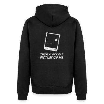 Foto Sperma Spermien lustiges Geschenk - Unisex Premium Bio Zip Hoodie - Schwarz - Hinten - Nico (187cm)