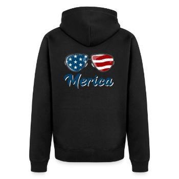 Merica - Veste à capuche bio Premium Unisexe - noir - Dos - Nico (187cm)