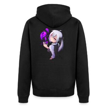 Anime dunkle Magierin - Unisex Premium Bio Zip Hoodie - Schwarz - Hinten - Nico (187cm)
