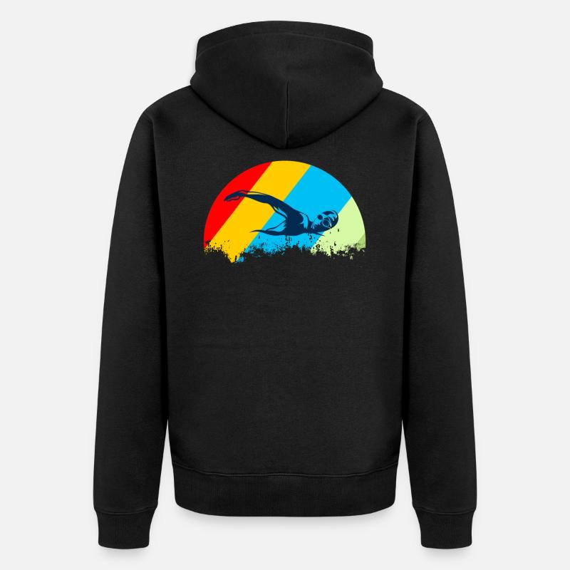 Natation - Veste à capuche bio Premium Unisexe - noir