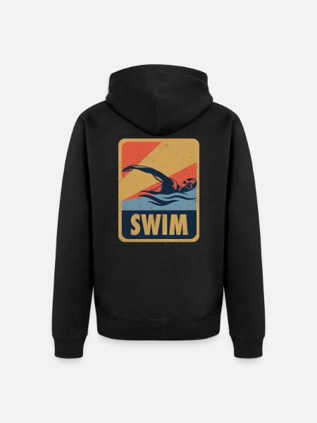 Passion swimming - Unisex Premium Organic Zip Hoodie - black