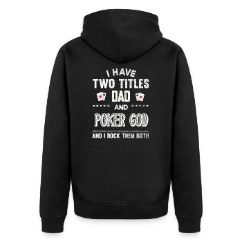Poker - Unisex Premium Bio Zip Hoodie - Schwarz - Hinten - Nico (187cm)