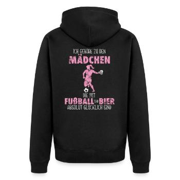Idée cadeau fille de football - Veste à capuche bio Premium Unisexe - noir - Dos - Nico (187cm)