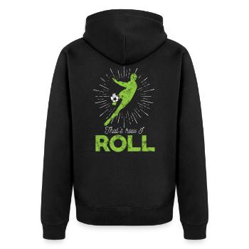 Soccer goal - Unisex Premium Organic Zip Hoodie - black - Back - Nico (187cm)