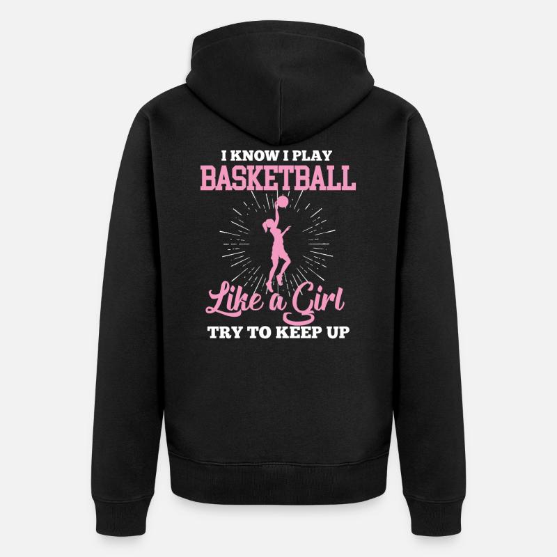 Fille de basket - Veste à capuche bio Premium Unisexe - noir
