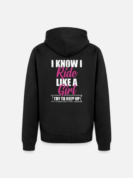 Cycling Cycling Cycling Girls - Unisex Premium Organic Zip Hoodie - black