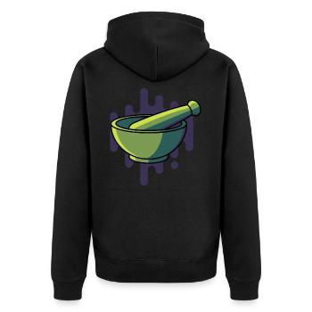 Mortier avec pilon, laboratoire de chimie de dons - Veste à capuche bio Premium Unisexe - noir - Dos - Nico (187cm)