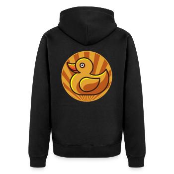 Jouet bébé canard en caoutchouc - Veste à capuche bio Premium Unisexe - noir - Dos - Nico (187cm)