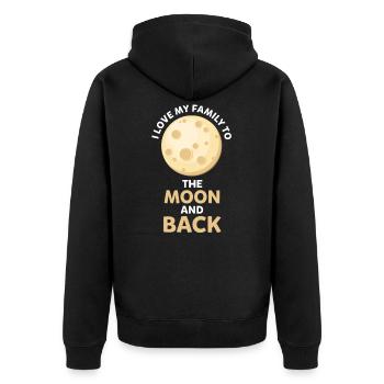Famille Amour - Veste à capuche bio Premium Unisexe - noir - Dos - Nico (187cm)