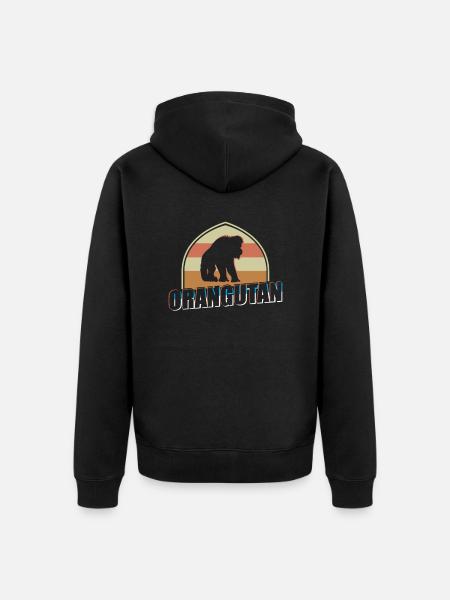 Orang-Utan Menschenaffe - Unisex Premium Bio Zip Hoodie - Schwarz