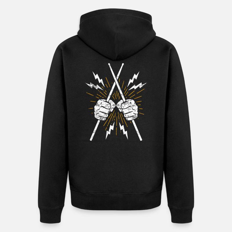 Bâtons de batteur - Veste à capuche bio Premium Unisexe - noir