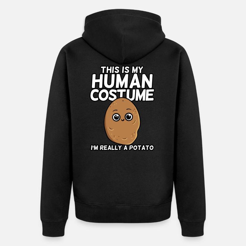 I'm Really A Potato - Unisex Premium Bio Zip Hoodie - Schwarz
