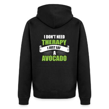 Avocado - Unisex Premium Bio Zip Hoodie - Schwarz - Hinten - Nico (187cm)