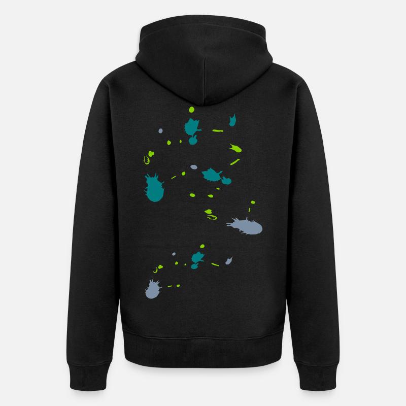 Farbklekse - Unisex Premium Bio Zip Hoodie - Schwarz