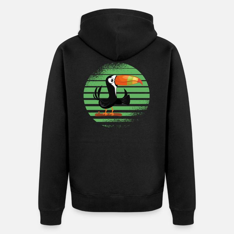 Toucan oiseau tropical - Veste à capuche bio Premium Unisexe - noir