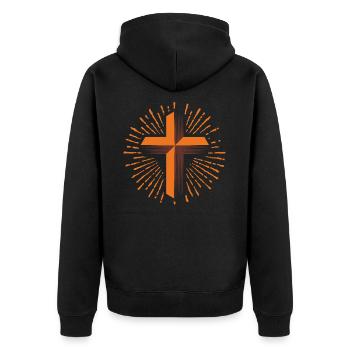 Croix chrétienne, religion chrétienne - Veste à capuche bio Premium Unisexe - noir - Dos - Nico (187cm)