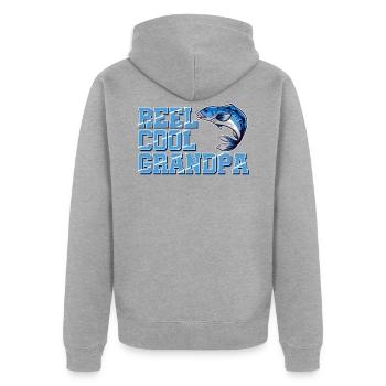 Reel Cool Grandpa - Veste à capuche bio Premium Unisexe - gris chiné - Dos - Nico (187cm)