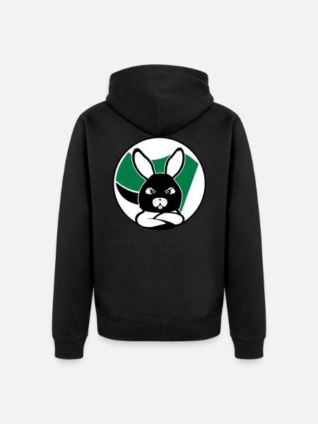 Antispe Bunny - Unisex Premium Bio Zip Hoodie - Schwarz