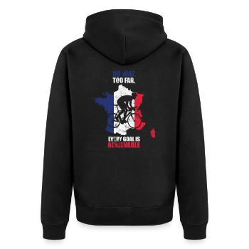 Vélo de route cyclisme France - Veste à capuche bio Premium Unisexe - noir - Dos - Nico (187cm)
