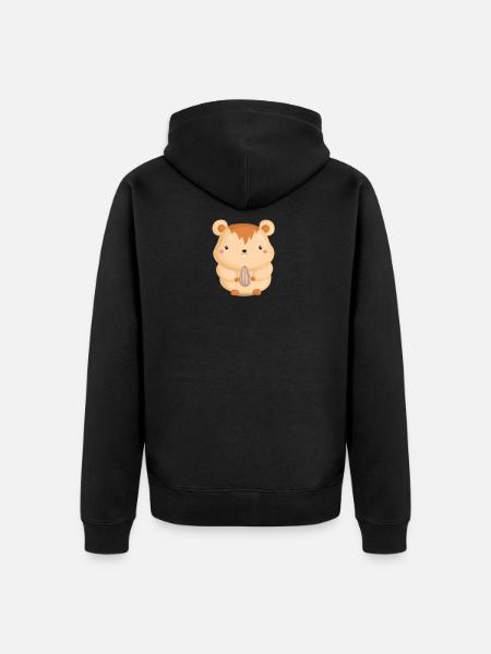 Hamster T-Shirt - Unisex Premium Organic Zip Hoodie - black