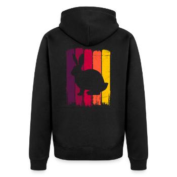 Silhouette de lapin, animal cadeau de lapin coloré - Veste à capuche bio Premium Unisexe - noir - Dos - Nico (187cm)