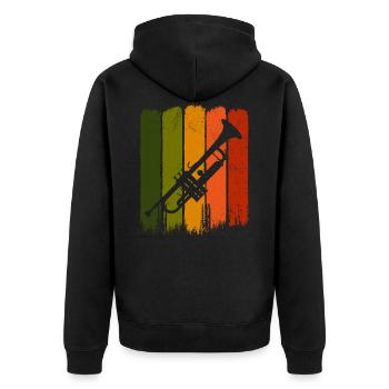 Trompete, geschenk musik blasmusik blaskapelle - Unisex Premium Bio Zip Hoodie - Schwarz - Hinten - Nico (187cm)